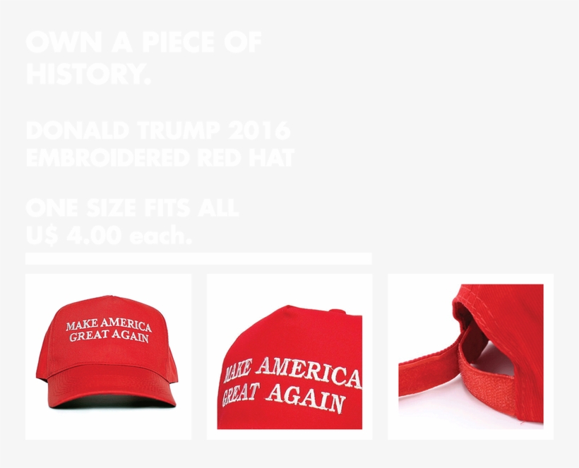 Make America Great Again - Donald Trump 2016 Hat Cap, transparent png download