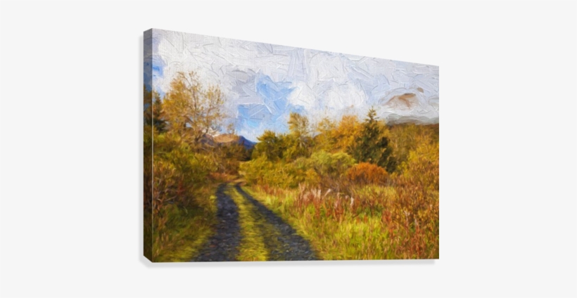 Autumn Scenic Oil Painting Along Chiniak Highway - Autumn Scenic Oil Painting, transparent png download