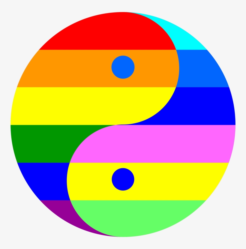 Rainbow Yin And Yang Complementary Colors Computer - Yin Yang Color Wheel, transparent png download