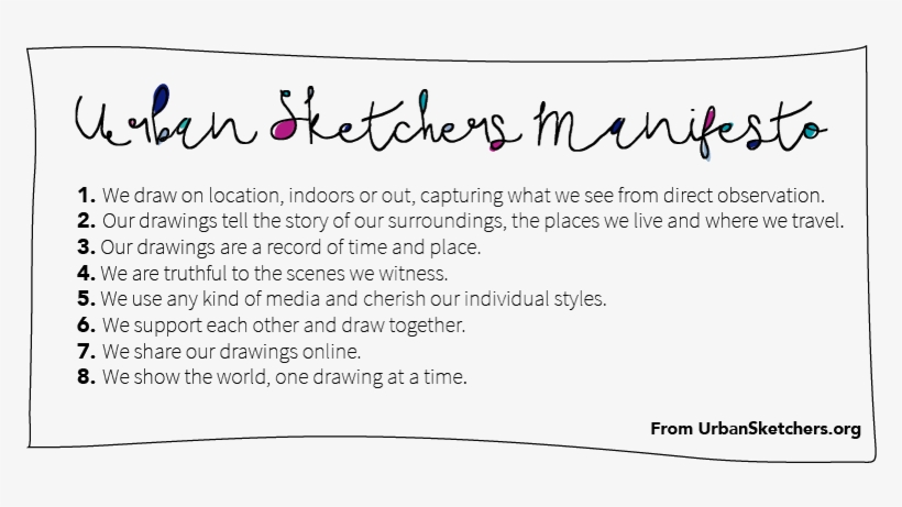Urban Sketchers Manifesto Text - Document, transparent png download