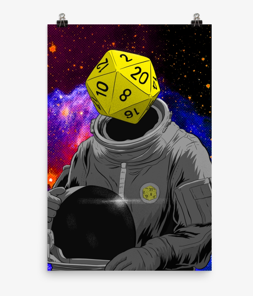 "d20 Astronaut" Poster - Poster, transparent png download