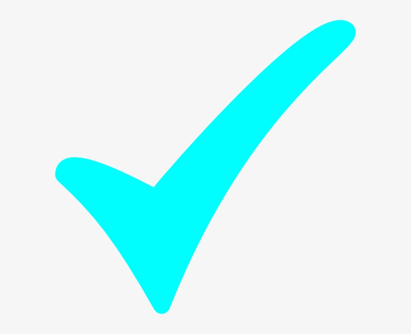 Aqua Checkmark Clip Art At Clker - Check Mark Blue Green, transparent png download