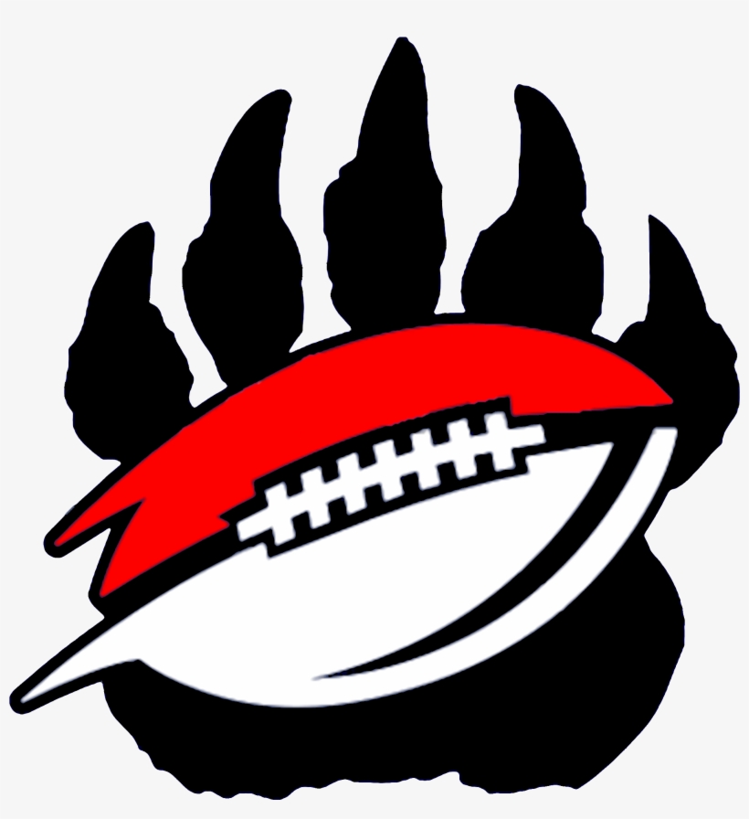 Bear Paw And Football Black - Bears Football Clip Art, transparent png download