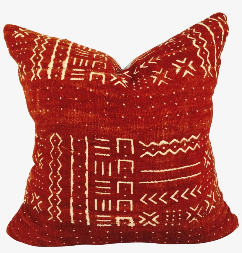 Fabric Drawing Pillow Cover Design - Red Mud Cloth Pillow Cover, transparent png download