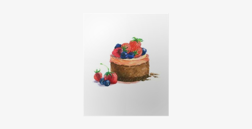 The Cake Round Shape Dessert Watercolor Hand Drawn - Watercolor Painting, transparent png download