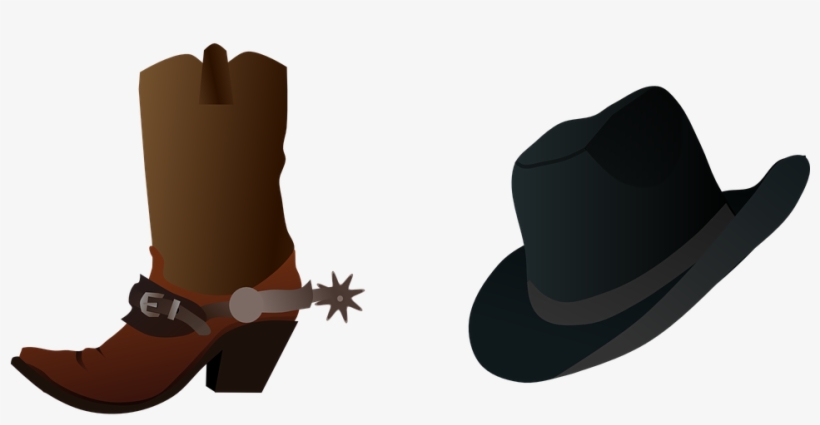 Cowboy Clip Art At Clker - Cowboy Boot And Hat Shower Curtain, transparent png download