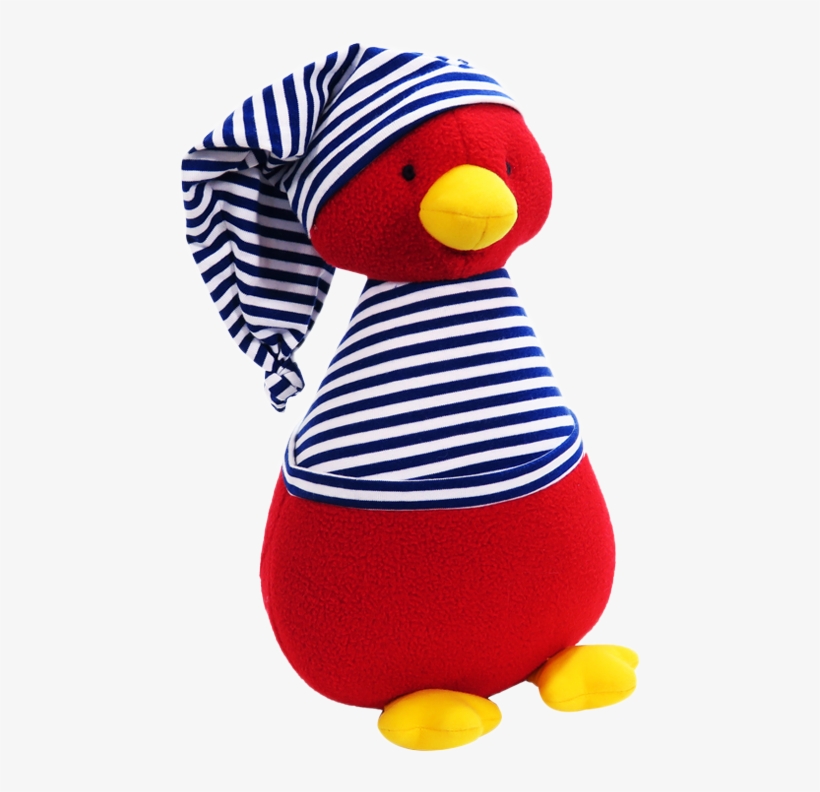 Fleece Penguin Royal Stripe T-shirt Soft Toy - Toy, transparent png download