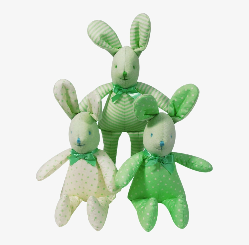 Green Floppy Bunny Soft Toy Squeaker Set/3 - Stuffed Toy, transparent png download