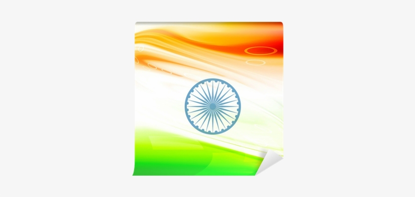 Vector Stylish Indian Flag Wave Design Wall Mural • - India Independence Day Poster, transparent png download