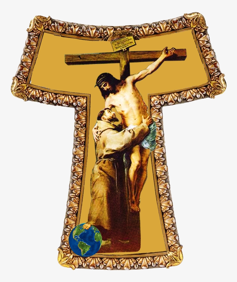 Saint Francis Of Assisi Embracing The Crucified Christ, transparent png download