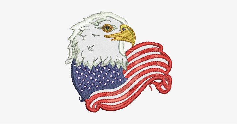 Eagle And Flag Applique - Bald Eagle, transparent png download