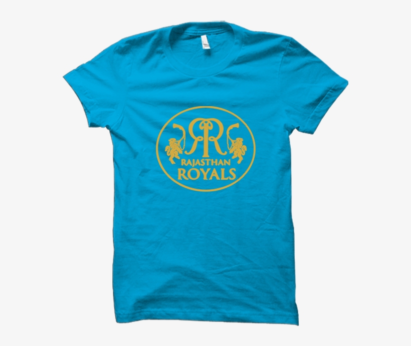 Rajasthan Royals -half Sleeve Sky Blue - T Shirt, transparent png download