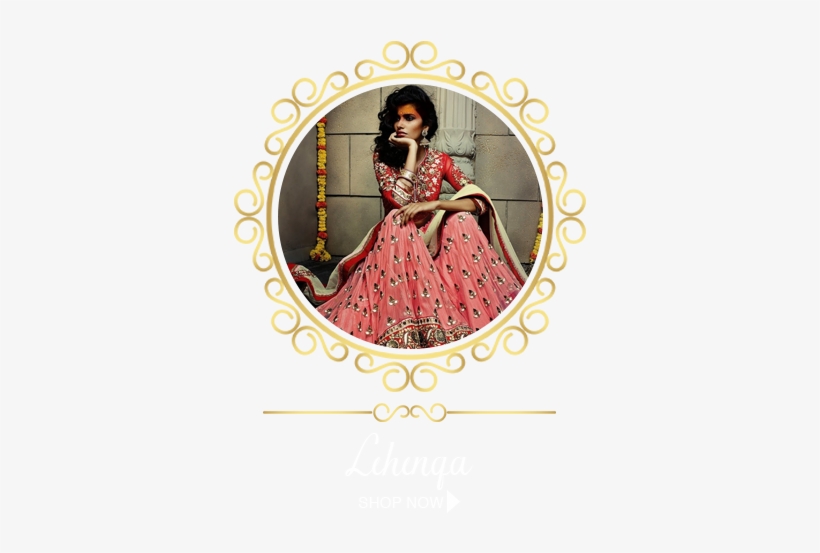 Peach And Red Colour Bridal Lehenga, transparent png download