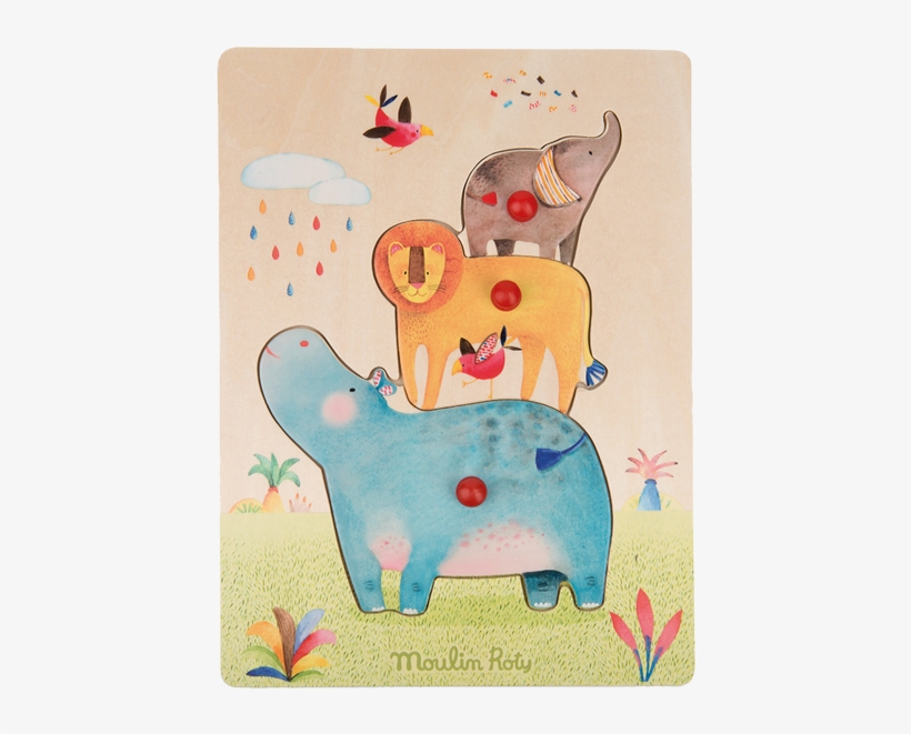 Moulin Roty Les Papoum Animal Puzzle - Moulin Roty Puzzle, transparent png download