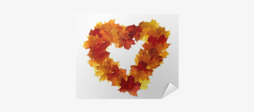 Heart-shaped Frame Of Colorful Maple Leaves Isolated - Heart, transparent png download