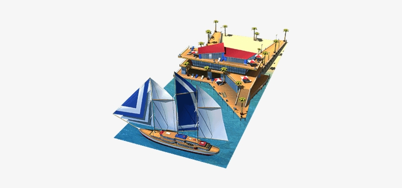 Icon-sailing Boat Pier - Sailboat, transparent png download