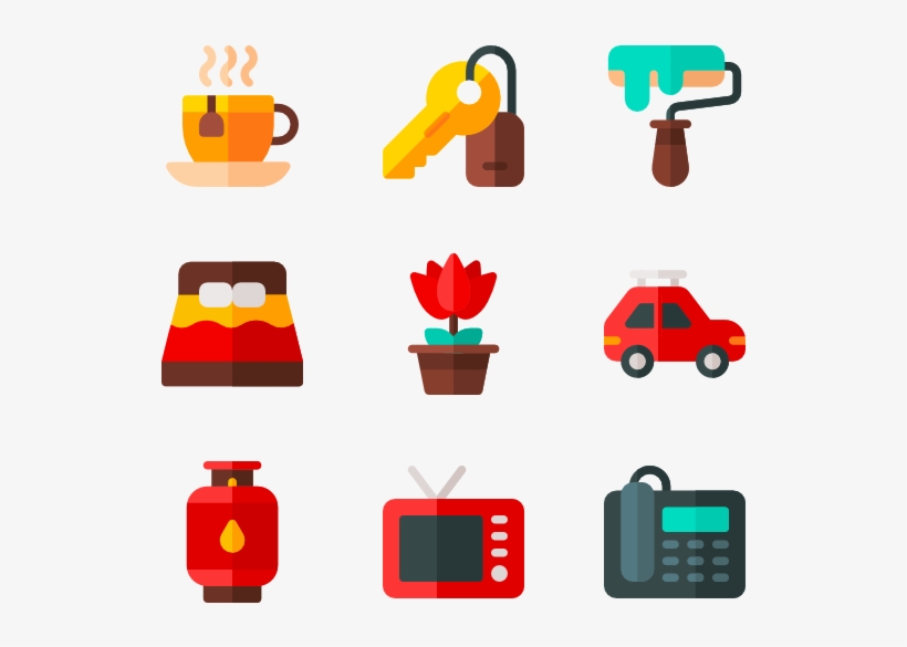 Home & Living 50 Icons - Portable Network Graphics, transparent png download