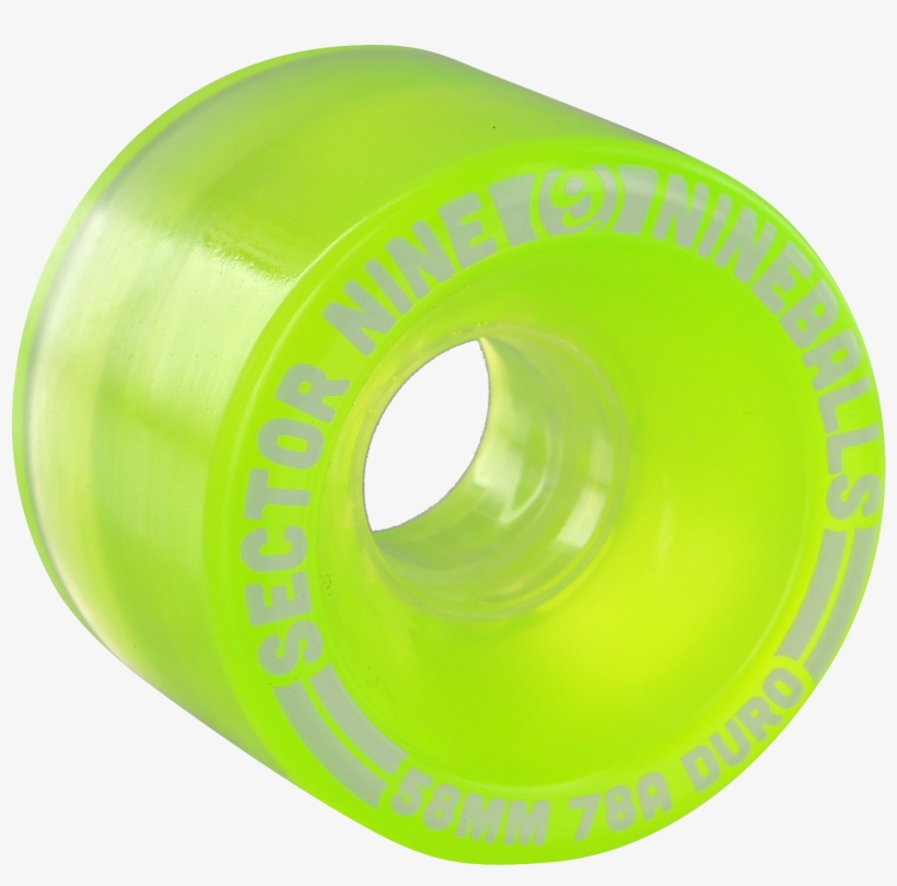 Sector 9 9 Ball 58mm 78a Clear Lime Skateboard Wheels - Plastic, transparent png download