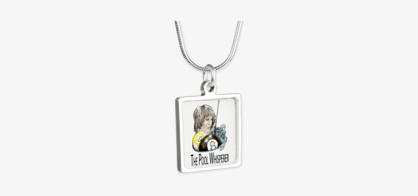 Hard To Find 8 Ball, 9 Ball Rare Novelty Art Gifts, - Silver Square Necklace I Love Pokemon Go! Anime Poke, transparent png download