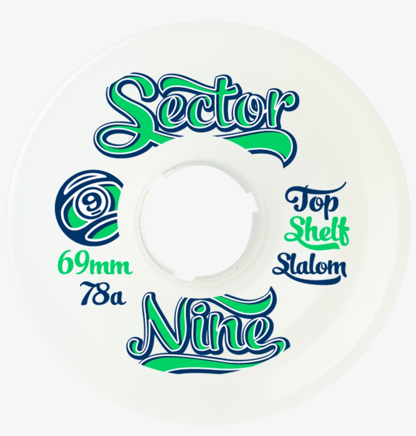 69mm 78a 9-ball Wheels - Sector 9 69mm 78a Top Shelf 9-balls White Wheels (set, transparent png download