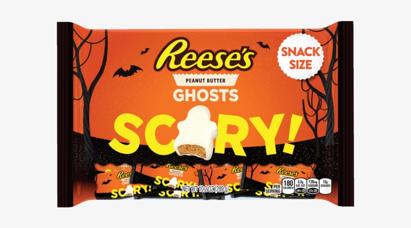 New Halloween Candy 2017 Reese's White Chocolate Ghosts - Reese's Peanut Butter Cups, transparent png download