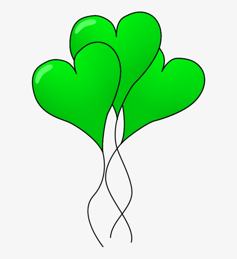Clipart Birthday Heart - Green Heart Balloons Clipart, transparent png download
