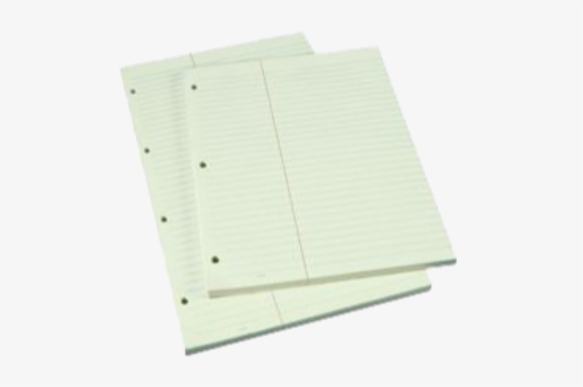 11" Green Paper With Red Vertical Rule, 3-hole Punched, - Document, transparent png download