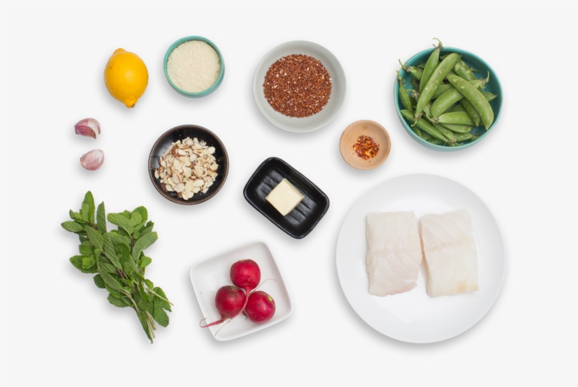 Almond Crusted Cod With Snap Peas & Radish Red Quinoa - Snap Pea, transparent png download