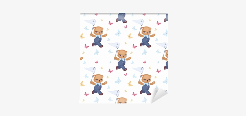 Children's Seamless Pattern With The Image Of A Cute - Teddy Bear, transparent png download
