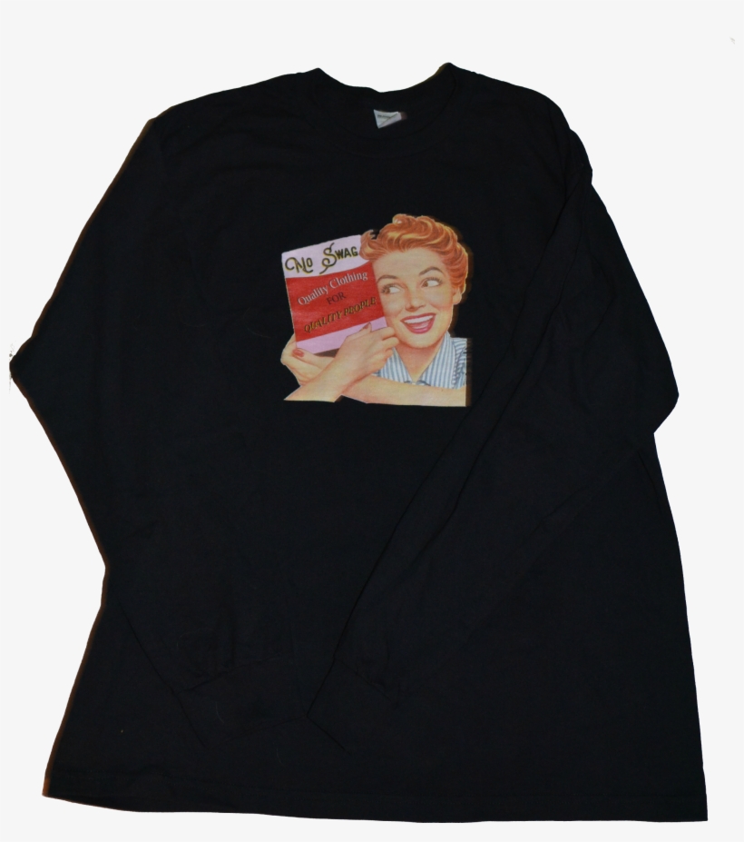 Image Of Vintage Woman Long Sleeve Black - Active Shirt, transparent png download