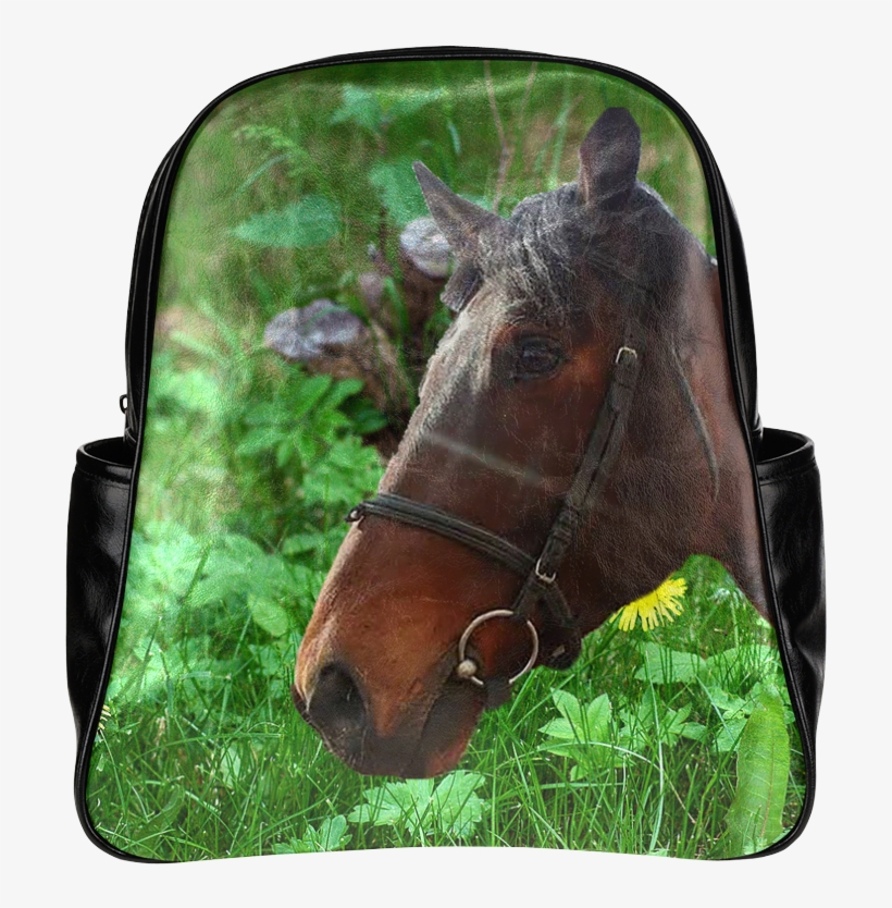 Horse And Grass Multi-pockets Backpack - Mare, transparent png download