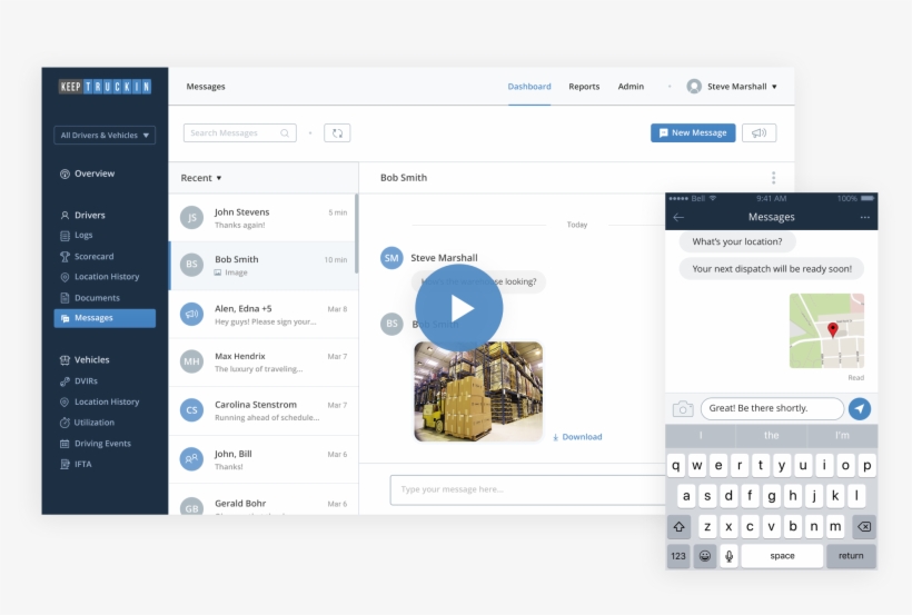 Instant Messaging That Lets Drivers And Fleet Managers - Warehouse: Layout Planning And Part Feeding Methods, transparent png download