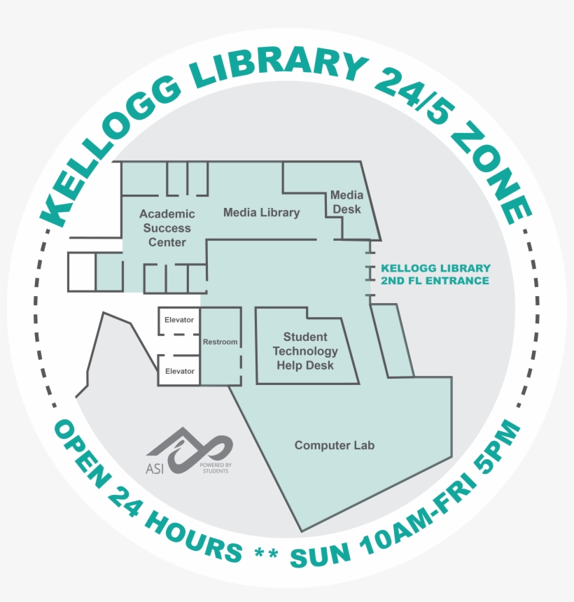 Kellogg Library 24/5 Zone - Kellogg Library, transparent png download