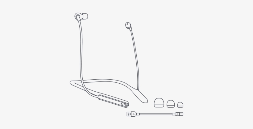 Tune In Earbuds - Line Art, transparent png download