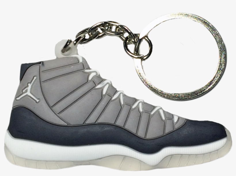 Sale - Nike Jordan 11 Xi Cool Grey 2d Flat Sneaker Keychain, transparent png download