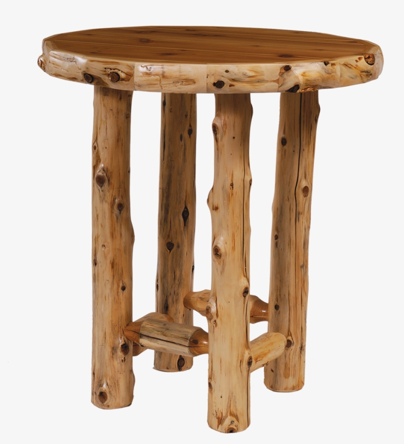 Cedar Round Pub Table - Fireside Lodge Traditional Cedar Log Dining Table Finish, transparent png download