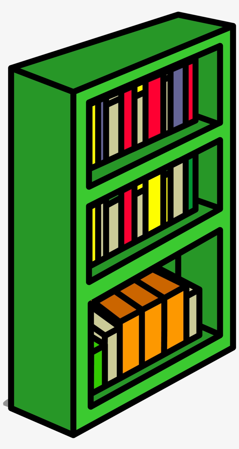 Green Bookcase Sprite 010 - Club Penguin Green Bookcase, transparent png download