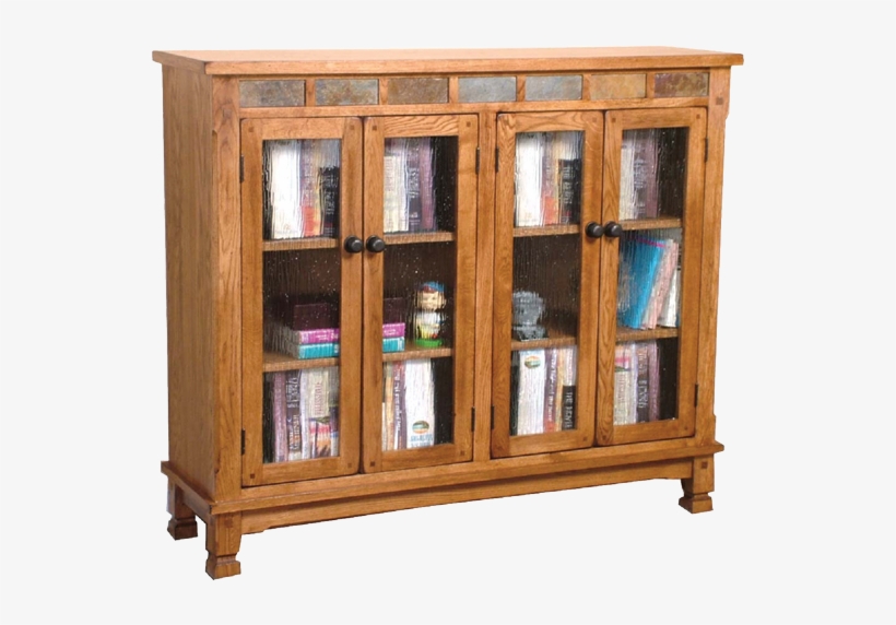 Sedona Rustic Oak 42" H Bookcase With Doors - Bookcase With Doors, transparent png download
