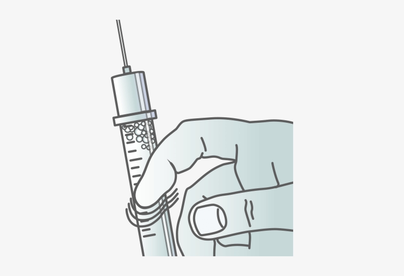 Any Air Bubbles In The Apidra® Solution, Hold The Syringe - Air Bubbles In Syringe, transparent png download