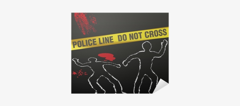 Crime Scene Tape Corpse Chalk Outline Poster • Pixers® - Chalk Outline, transparent png download
