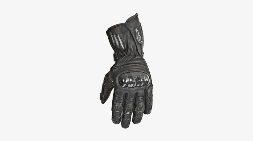Black Gauntlet Carbon Fiber Leather Gloves - Motorcycle, transparent png download