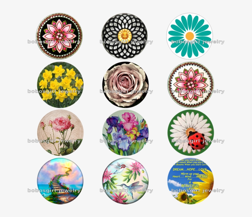 Hot Flower Glass Magnetic Button Fit Snap Jewelry Bead - Vintage Rose,peach Canvas Print - Small By Mehrfarbeimleben, transparent png download