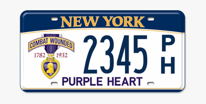 Purple Heart Recipient - New York License Plates, transparent png download