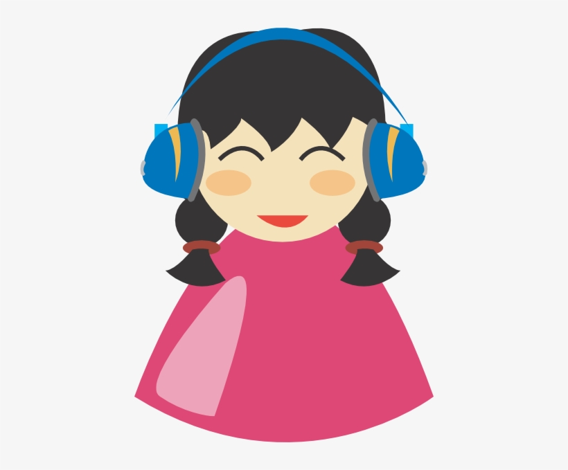 How To Set Use Girl With Headphone Svg Vector - Girl With Headphones Clipart, transparent png download