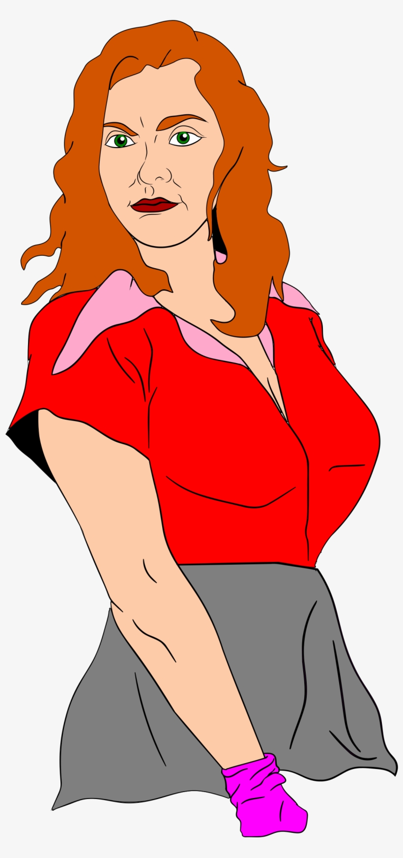 Clip Art Library Vector Toon Girl Big - Woman Clipart Colour Png, transparent png download