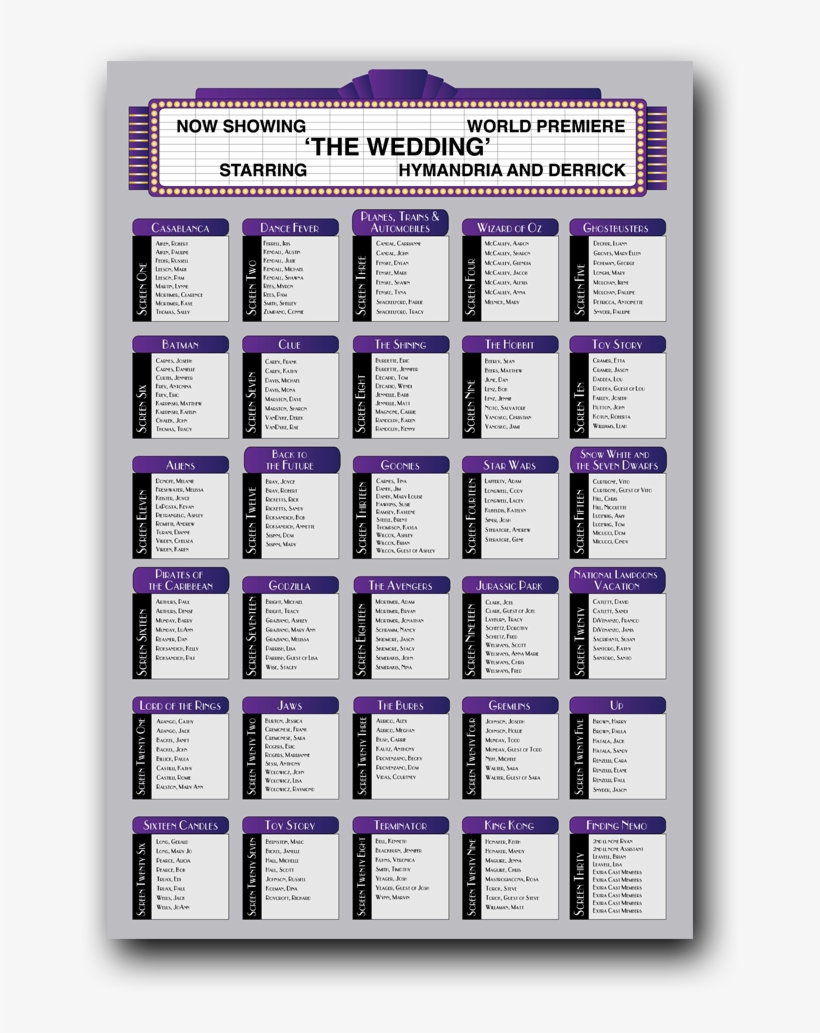 Marquee Seating Chart - Number, transparent png download