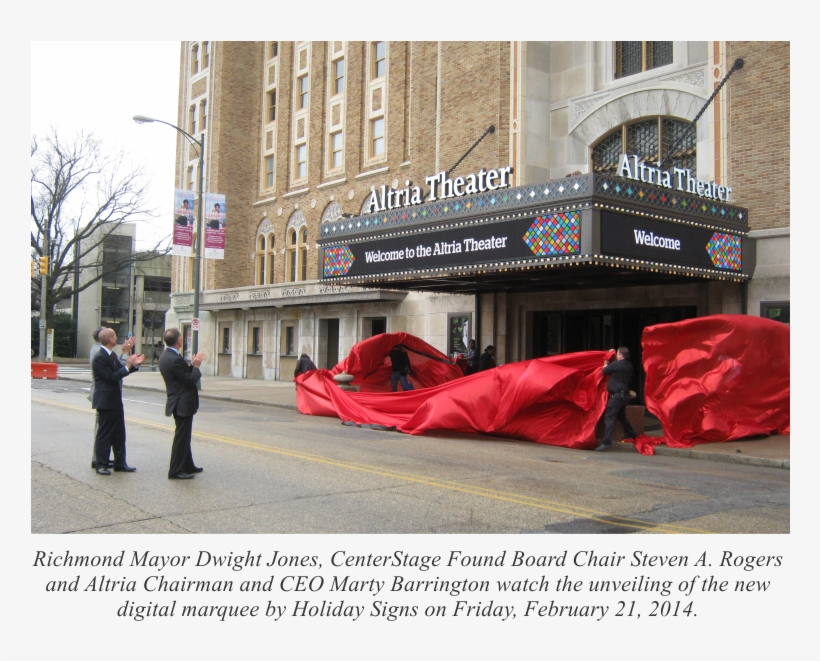 Wmond Va Unveiling Theater Marquee Altria - Digital Marquee Historic Theater, transparent png download