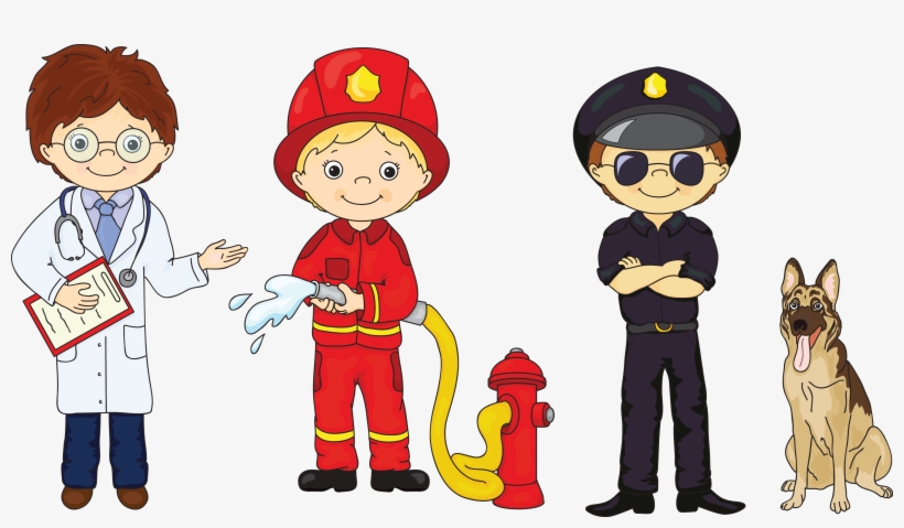 Fireman Doctor Policeman Clipart, transparent png download