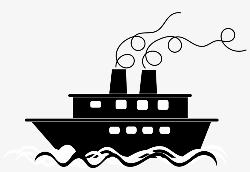 Boat, Boat Sail Sailing Waves Sea Silhouette Wat - Boat Silhouette Transparent Background, transparent png download