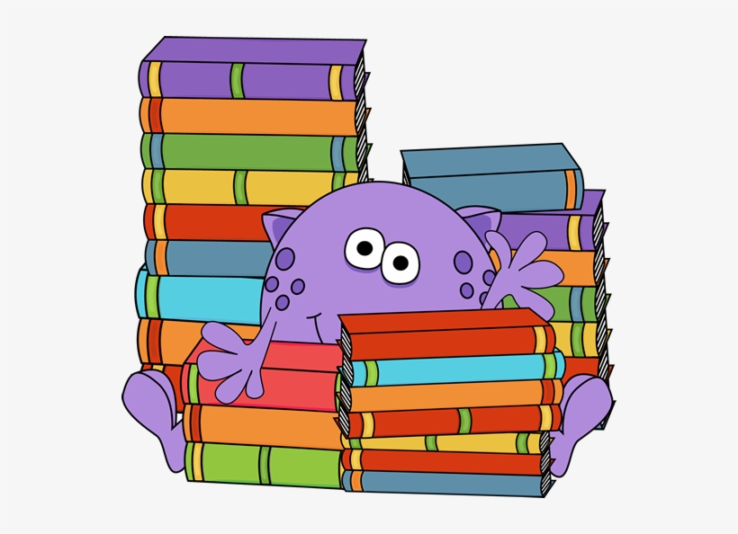 Monster Surrounded By Books - Monster Book Clip Art, transparent png download